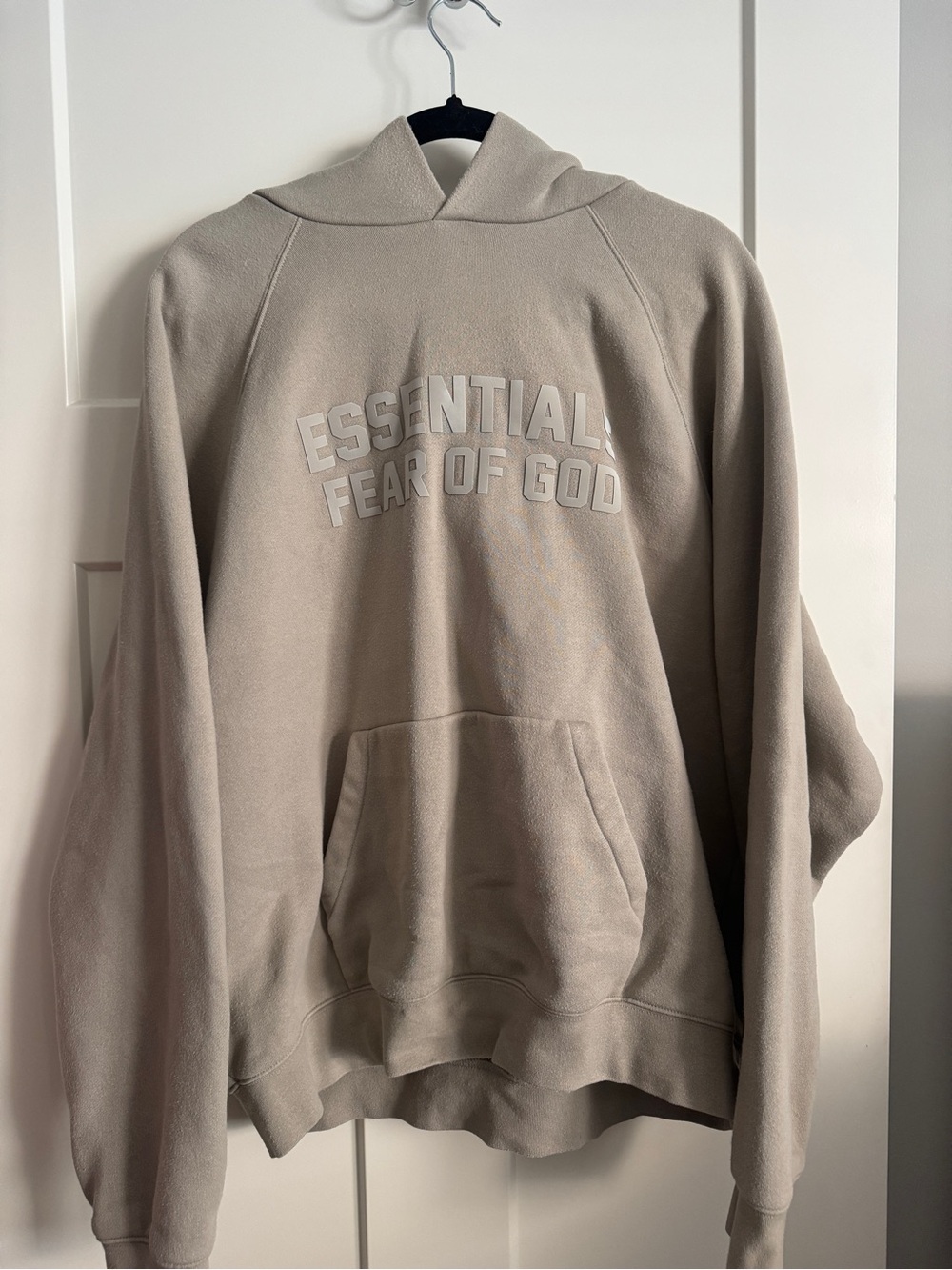 Essentials Fear of God Men's Beige Hoodie with Arch Logo